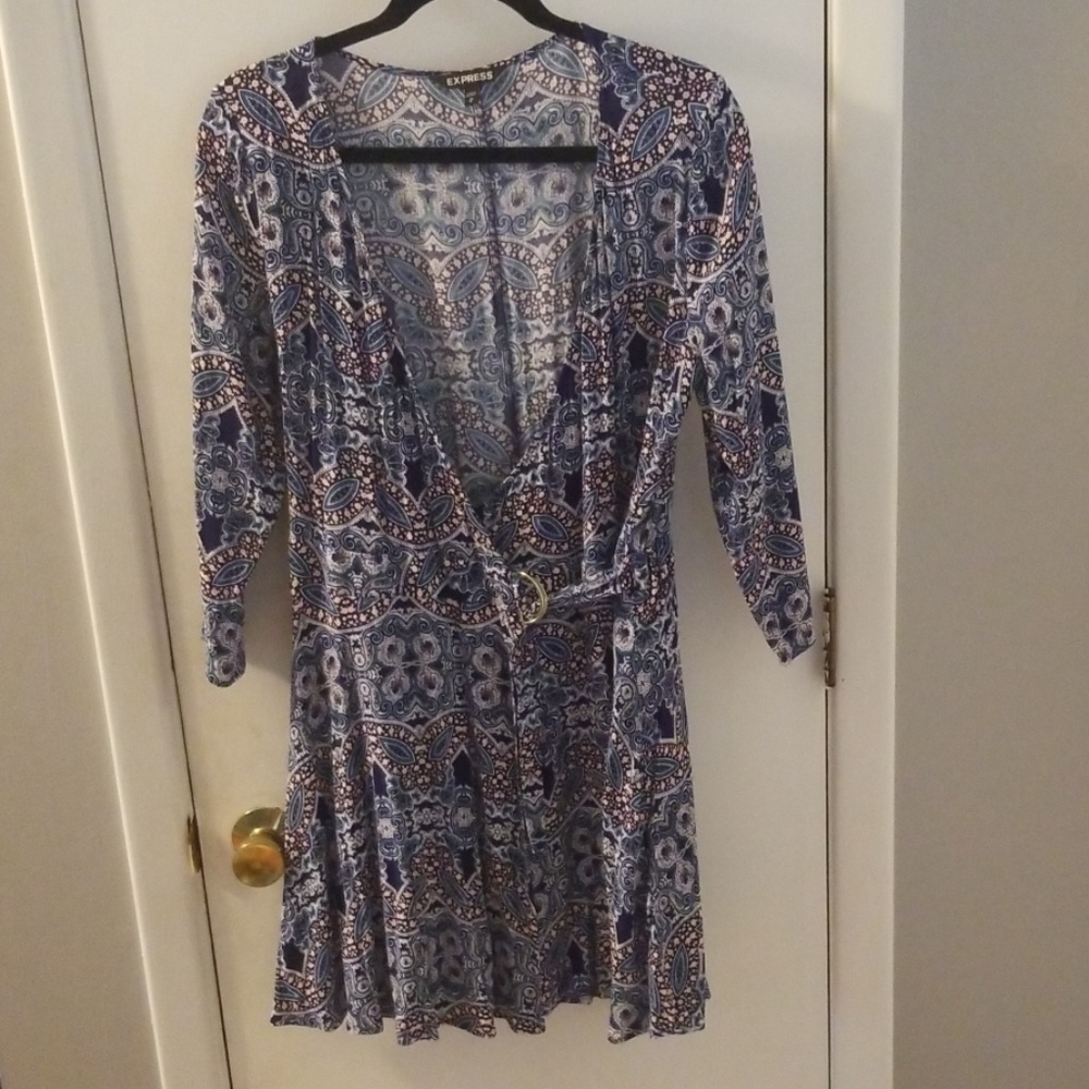 Express Print Wrap dress